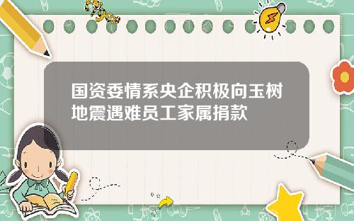 国资委情系央企积极向玉树地震遇难员工家属捐款