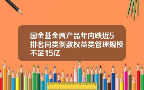 国金基金两产品年内跌近5排名同类倒数权益类管理规模不足15亿