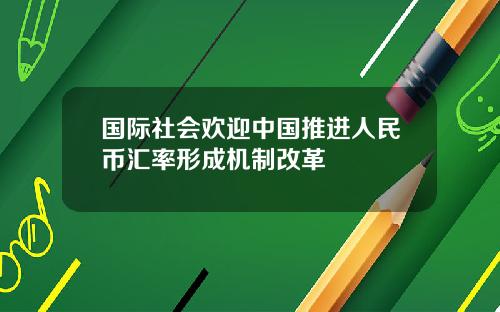 国际社会欢迎中国推进人民币汇率形成机制改革