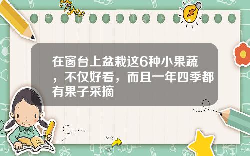 在窗台上盆栽这6种小果蔬，不仅好看，而且一年四季都有果子采摘