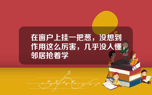 在窗户上挂一把葱，没想到作用这么厉害，几乎没人懂，邻居抢着学