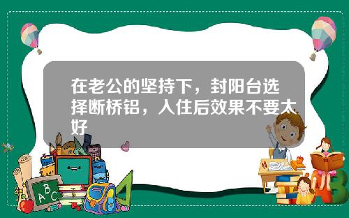 在老公的坚持下，封阳台选择断桥铝，入住后效果不要太好