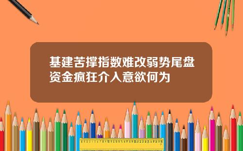 基建苦撑指数难改弱势尾盘资金疯狂介入意欲何为