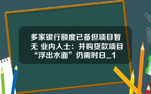 多家银行额度已备但项目暂无 业内人士：并购贷款项目“浮出水面”仍需时日_1