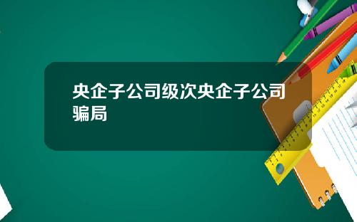 央企子公司级次央企子公司骗局