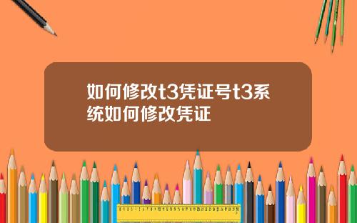 如何修改t3凭证号t3系统如何修改凭证