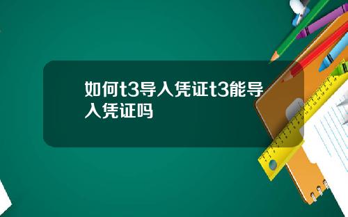 如何t3导入凭证t3能导入凭证吗