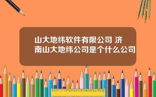 山大地纬软件有限公司 济南山大地纬公司是个什么公司