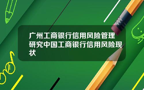 广州工商银行信用风险管理研究中国工商银行信用风险现状