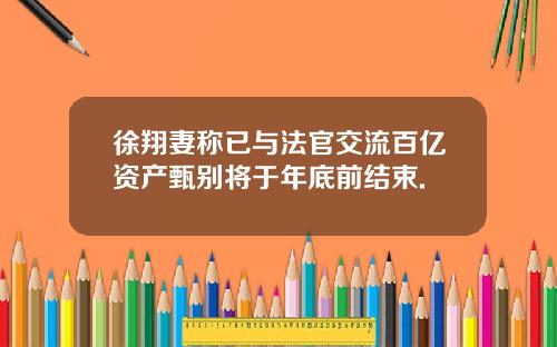 徐翔妻称已与法官交流百亿资产甄别将于年底前结束.