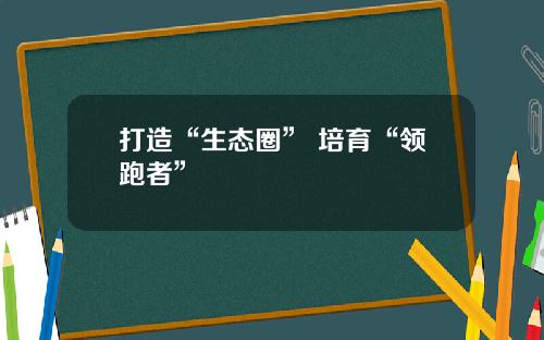 打造“生态圈” 培育“领跑者”