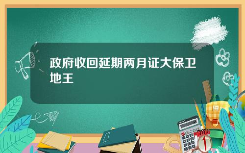 政府收回延期两月证大保卫地王