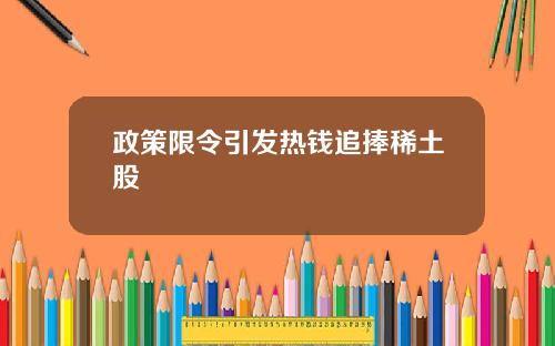 政策限令引发热钱追捧稀土股