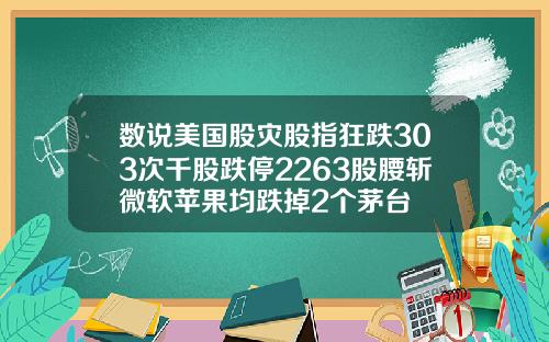数说美国股灾股指狂跌303次千股跌停2263股腰斩微软苹果均跌掉2个茅台