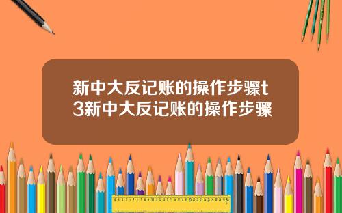 新中大反记账的操作步骤t3新中大反记账的操作步骤