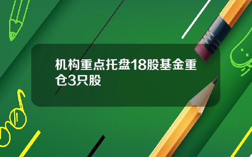 机构重点托盘18股基金重仓3只股