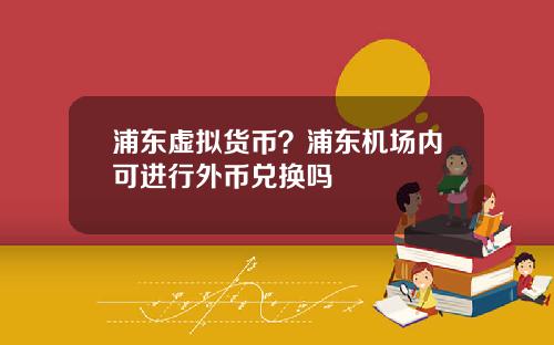 浦东虚拟货币？浦东机场内可进行外币兑换吗