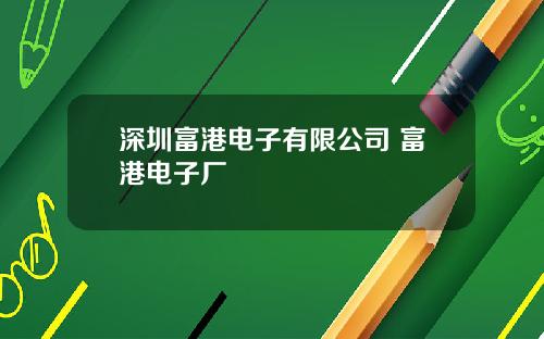 深圳富港电子有限公司 富港电子厂