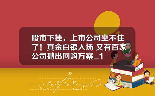 股市下挫，上市公司坐不住了！真金白银入场 又有百家公司抛出回购方案_1