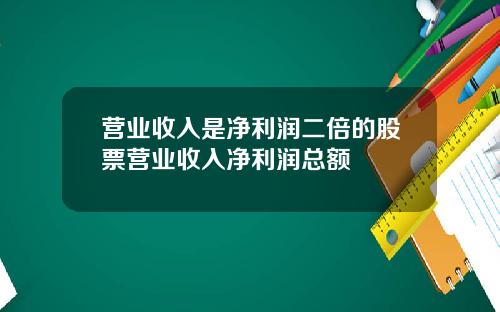 营业收入是净利润二倍的股票营业收入净利润总额