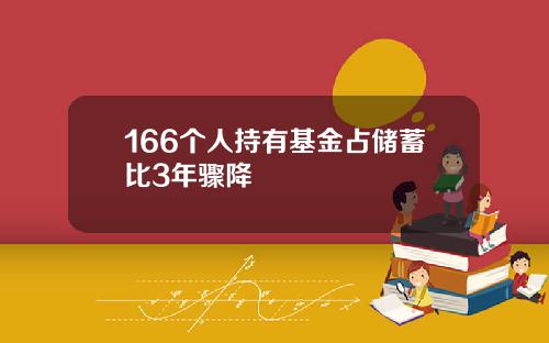 166个人持有基金占储蓄比3年骤降