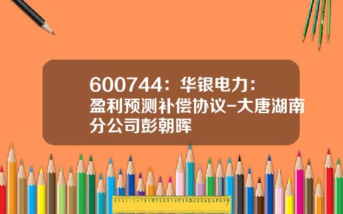 600744：华银电力：盈利预测补偿协议-大唐湖南分公司彭朝晖