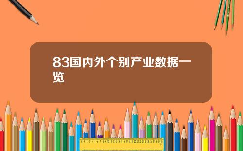 83国内外个别产业数据一览
