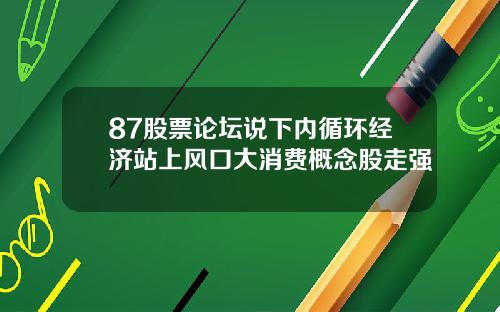 87股票论坛说下内循环经济站上风口大消费概念股走强