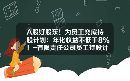 A股好股东！为员工兜底持股计划：年化收益不低于8%！-有限责任公司员工持股计划