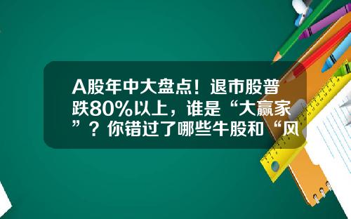 A股年中大盘点！退市股普跌80%以上，谁是“大赢家”？你错过了哪些牛股和“风口”-股票跌多少退市