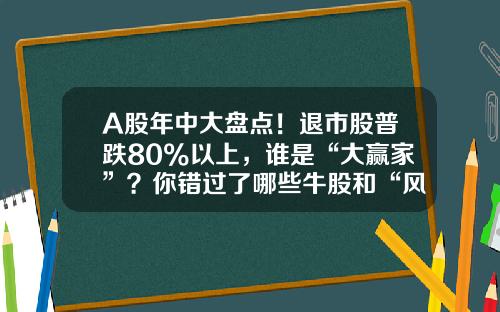 A股年中大盘点！退市股普跌80%以上，谁是“大赢家”？你错过了哪些牛股和“风口”-至今有多少家股票退市