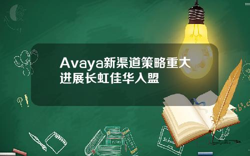 Avaya新渠道策略重大进展长虹佳华入盟
