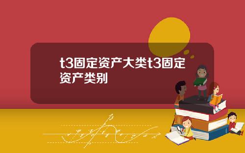 t3固定资产大类t3固定资产类别