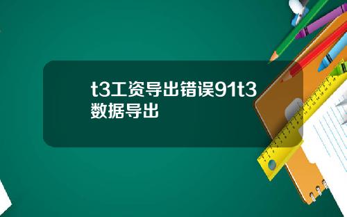 t3工资导出错误91t3数据导出