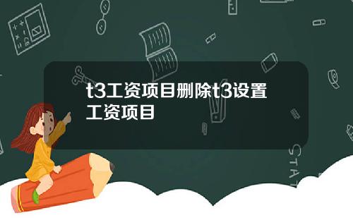 t3工资项目删除t3设置工资项目