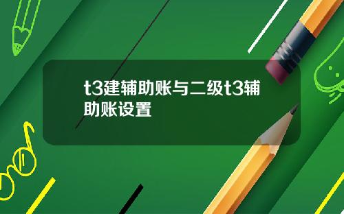 t3建辅助账与二级t3辅助账设置