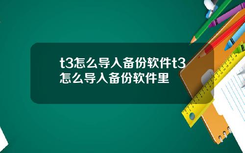 t3怎么导入备份软件t3怎么导入备份软件里