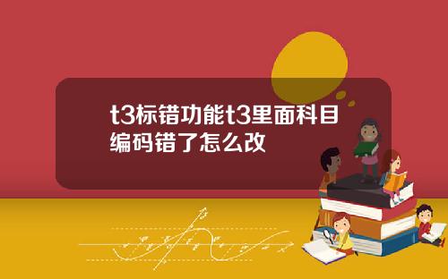 t3标错功能t3里面科目编码错了怎么改