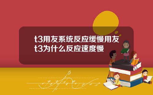 t3用友系统反应缓慢用友t3为什么反应速度慢
