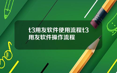 t3用友软件使用流程t3用友软件操作流程