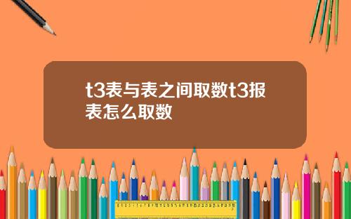 t3表与表之间取数t3报表怎么取数