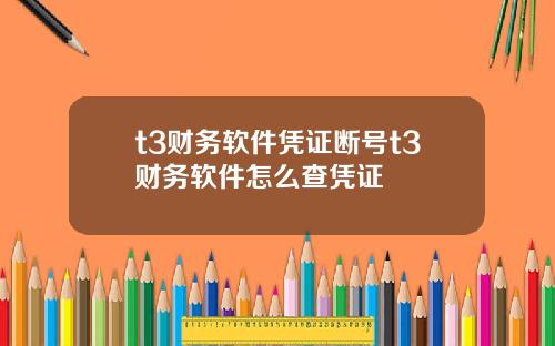 t3财务软件凭证断号t3财务软件怎么查凭证