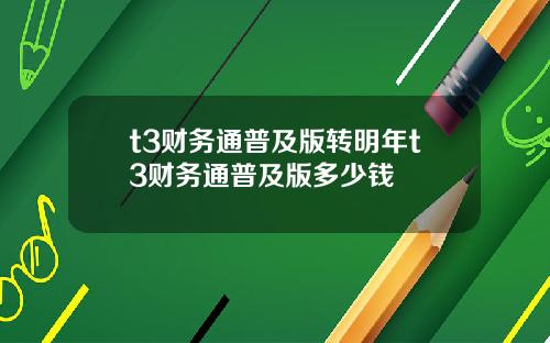 t3财务通普及版转明年t3财务通普及版多少钱