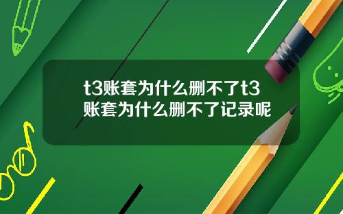 t3账套为什么删不了t3账套为什么删不了记录呢