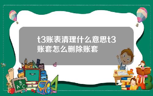 t3账表清理什么意思t3账套怎么删除账套