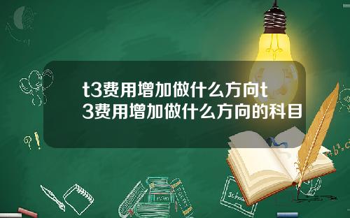 t3费用增加做什么方向t3费用增加做什么方向的科目