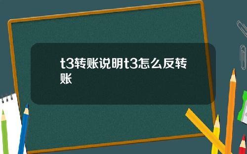 t3转账说明t3怎么反转账