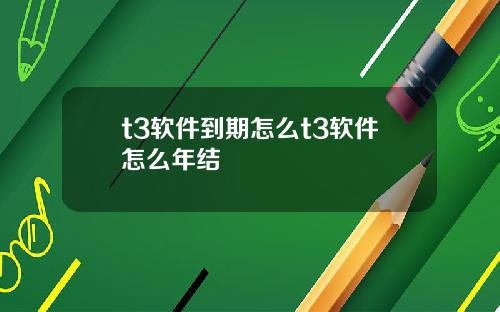 t3软件到期怎么t3软件怎么年结