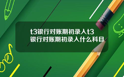 t3银行对账期初录入t3银行对账期初录入什么科目