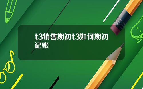t3销售期初t3如何期初记账